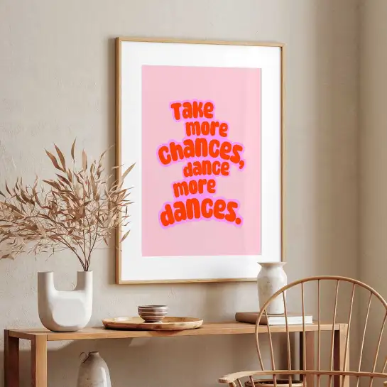 Affiche citation inspirante typographie rose