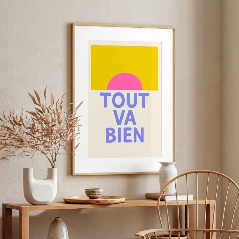 Affiche soleil citation Tout va bien