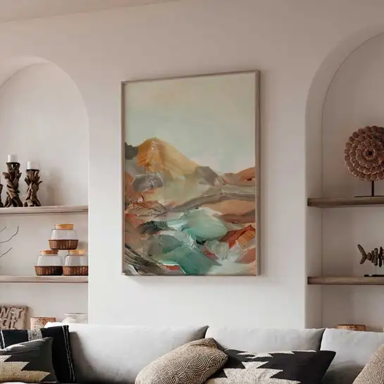 Affiche montagne abstraite peinture contemporaine
