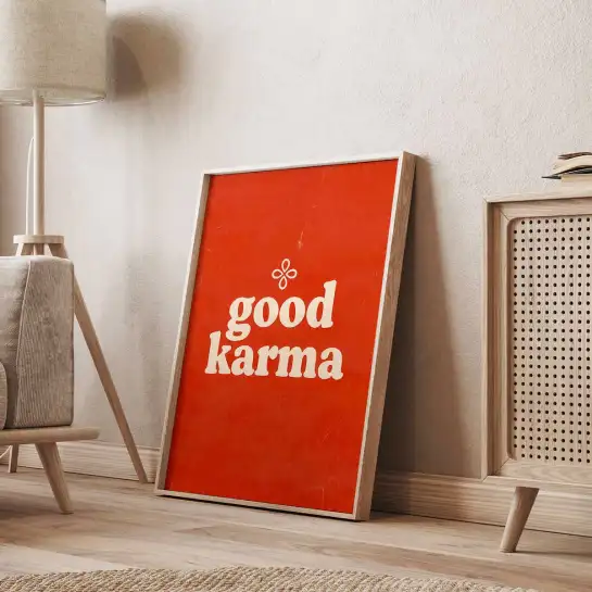 Affiche typographique Good Karma
