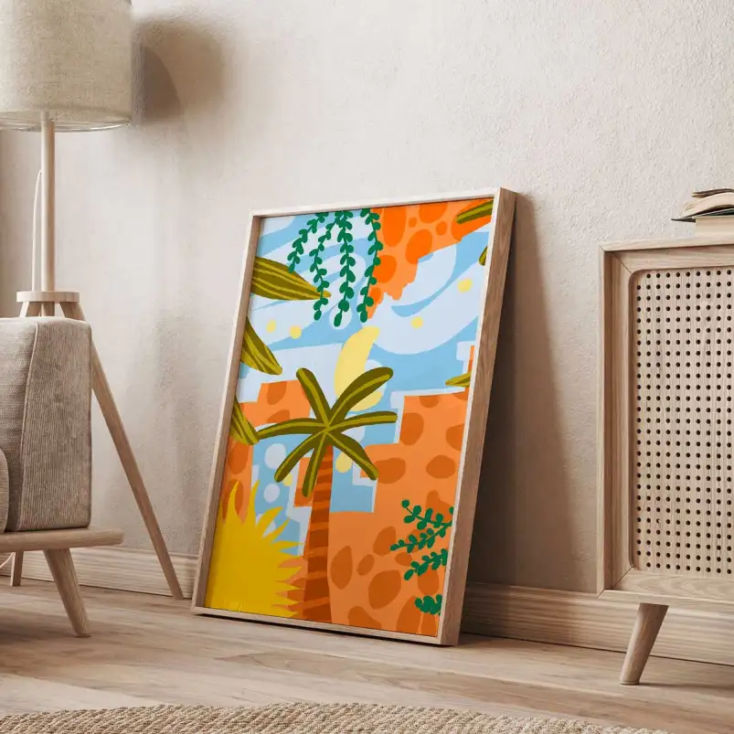 Affiche paysage méditerranéen évasion ensoleillée