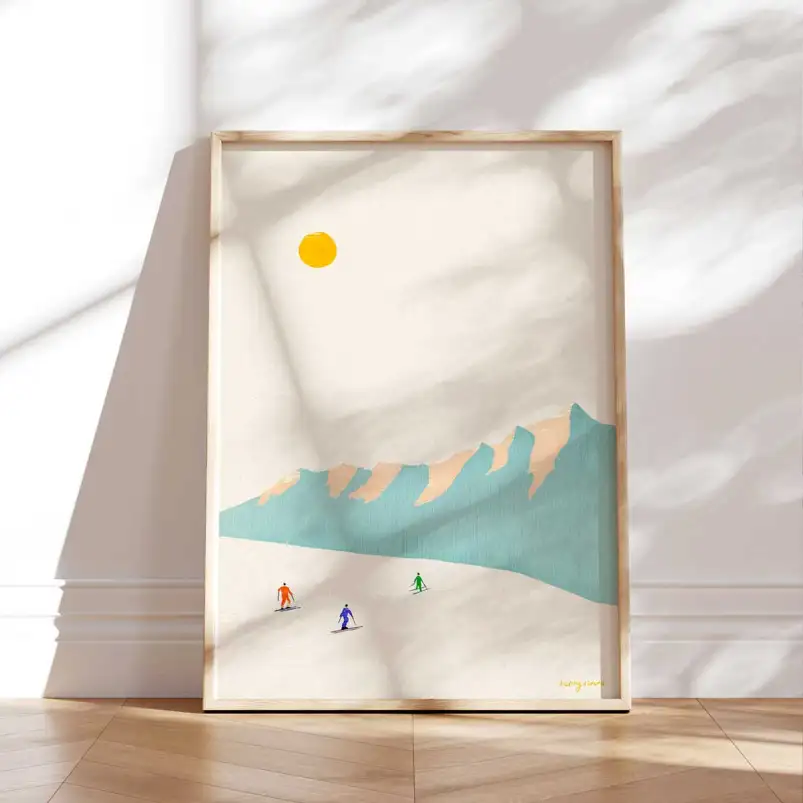 Une affiche rétro dédiée aux amoureux de la montagne et des grands espaces. Qualité premium