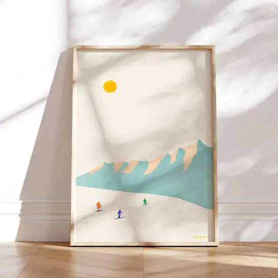 Une affiche rétro dédiée aux amoureux de la montagne et des grands espaces. Qualité premium