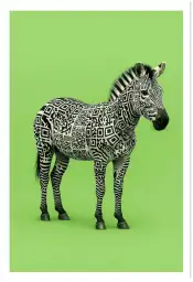 Affiche zèbre qr code - illustration graphique amusante