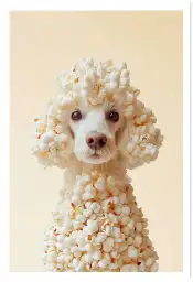 Affiche caniche popcorn - photo humour animalier