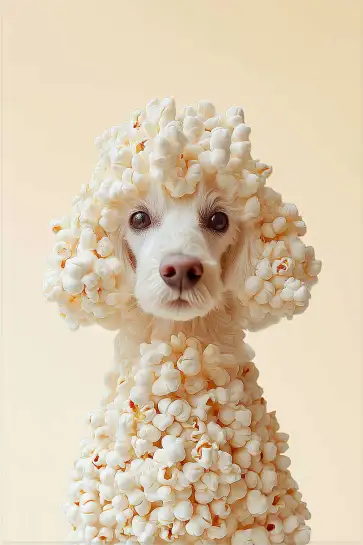 Affiche caniche popcorn - photo humour animalier
