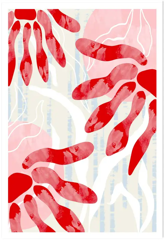 Affiche art abstrait végétal aquarelle