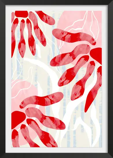 Affiche art abstrait végétal aquarelle