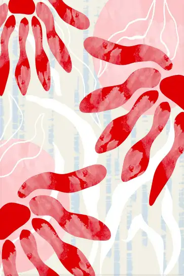 Affiche art abstrait végétal aquarelle