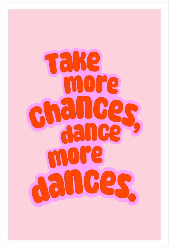 Affiche typographique take more chances
