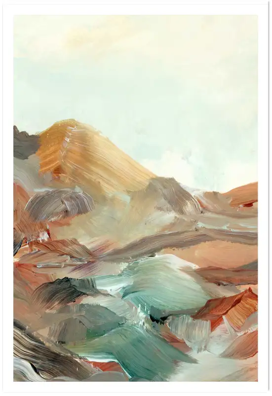 Affiche paysage montagne abstrait