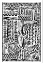 Affiche art abstrait linocut