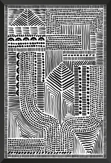 Affiche art abstrait linocut