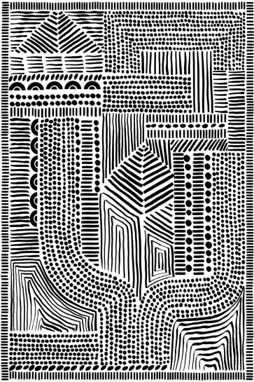 Affiche art abstrait linocut