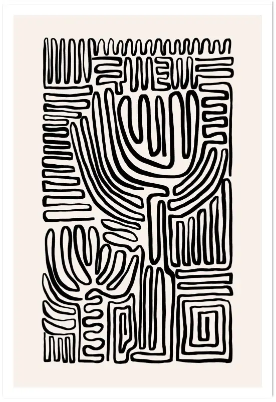 Affiche graphique lignes abstraites
