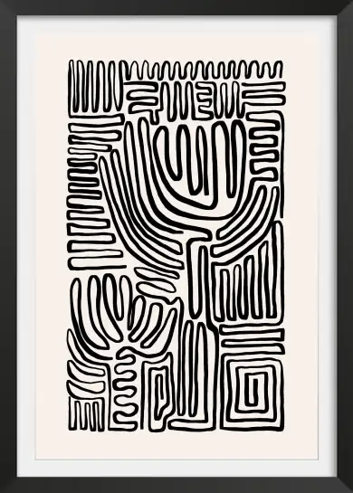 Affiche graphique lignes abstraites