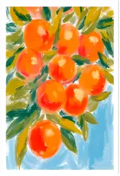 Affiche gouache agrumes d'été