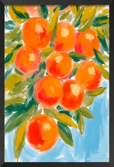 Affiche gouache agrumes d'été