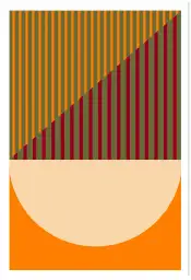 Affiche géométrique orange et vert