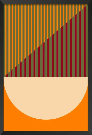 Affiche géométrique orange et vert