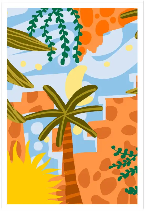 Affiche vacances été palmiers