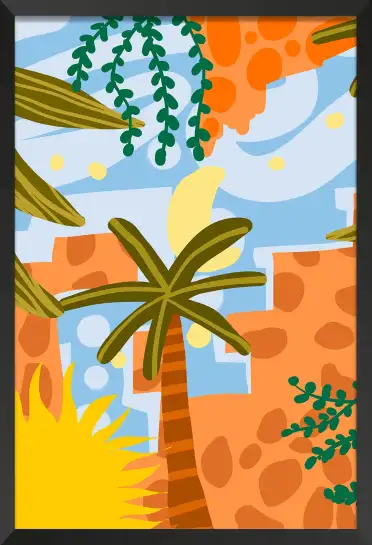 Affiche vacances été palmiers