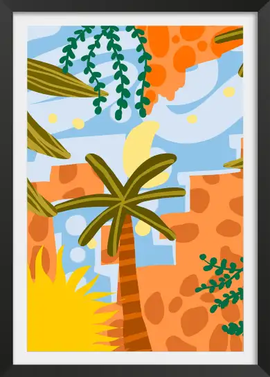 Affiche vacances été palmiers