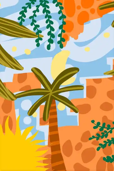 Affiche vacances été palmiers