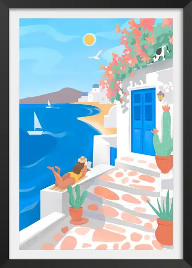 Affiche Grece vacances bord de mer