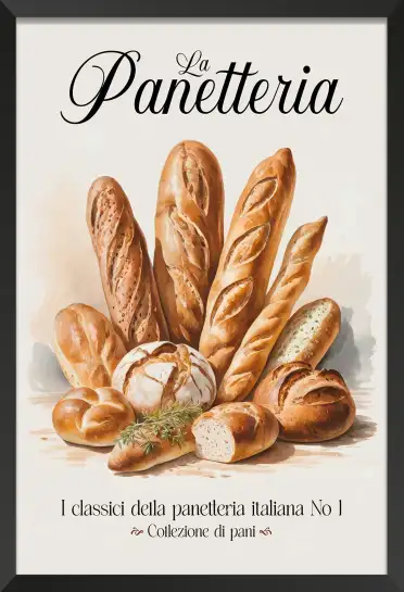 Affiche cuisine pains italiens
