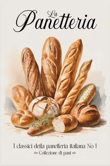 Affiche cuisine pains italiens