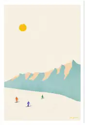 Affiche Poster Ski Montagne Hiver Henry Rivers