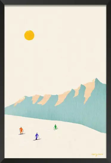 Affiche Poster Ski Montagne Hiver Henry Rivers