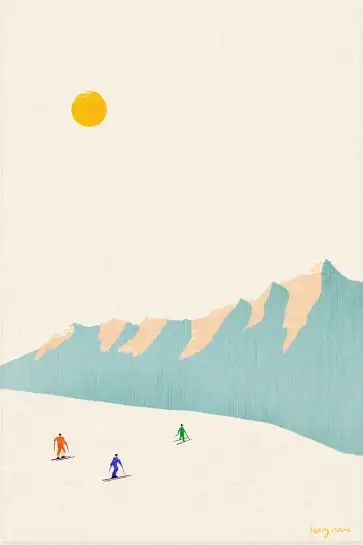 Affiche Poster Ski Montagne Hiver Henry Rivers