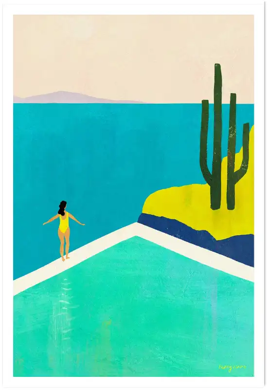Affiche Poster Surf Plage Tropicale Henry Rivers