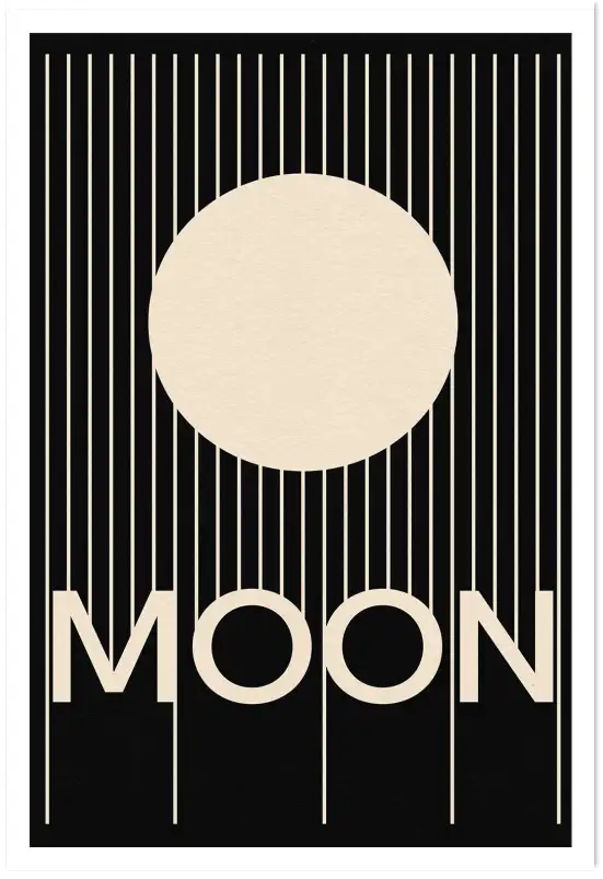 Affiche composition graphique moon et lignes