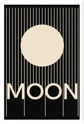 Affiche composition graphique moon et lignes