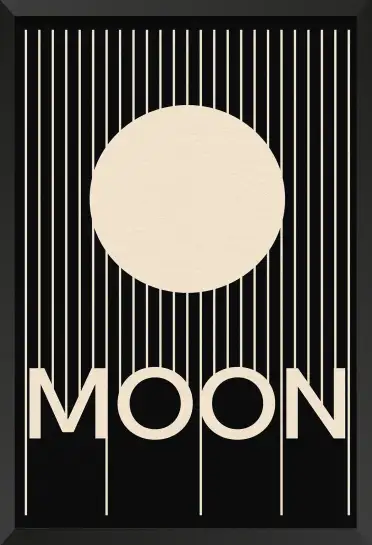 Affiche composition graphique moon et lignes