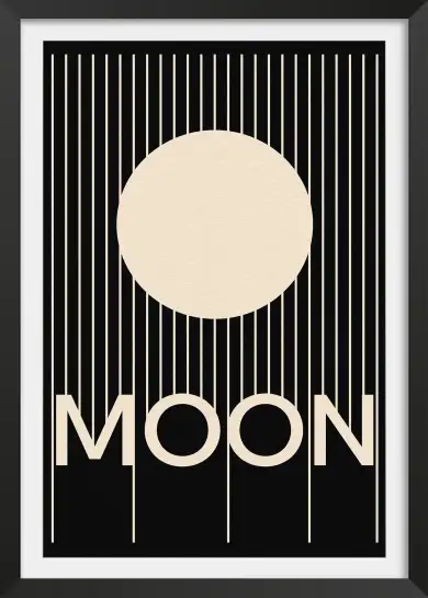 Affiche composition graphique moon et lignes
