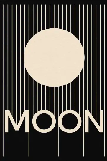 Affiche composition graphique moon et lignes