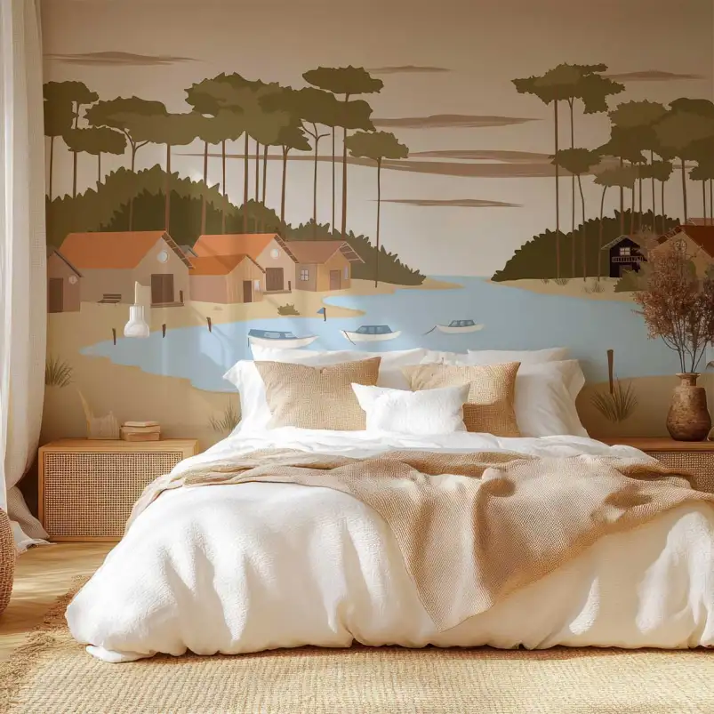 L'étang landais - papier peint deco nature