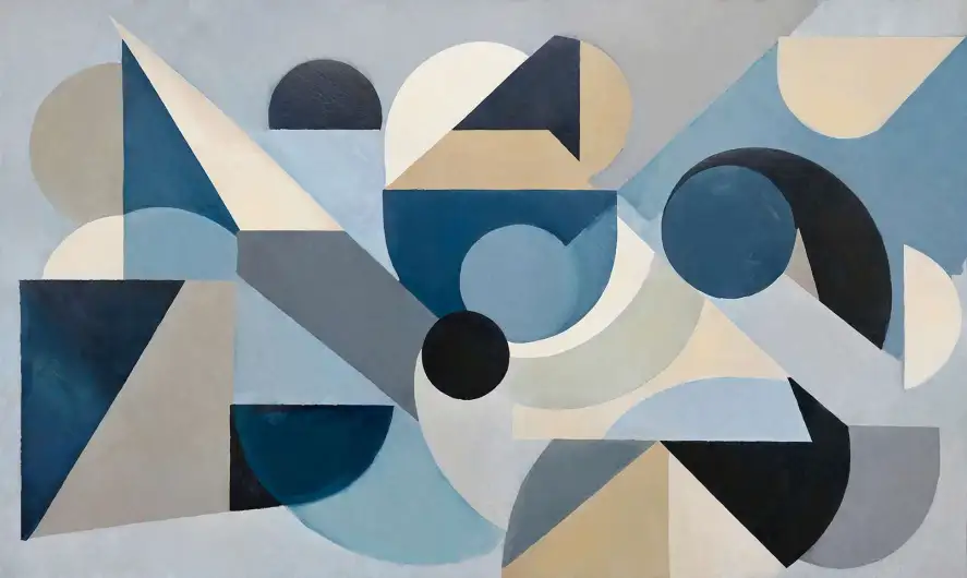 Papier peint abstrait motif graphique bleu rythme & blue, décor mural moderne pour un salon