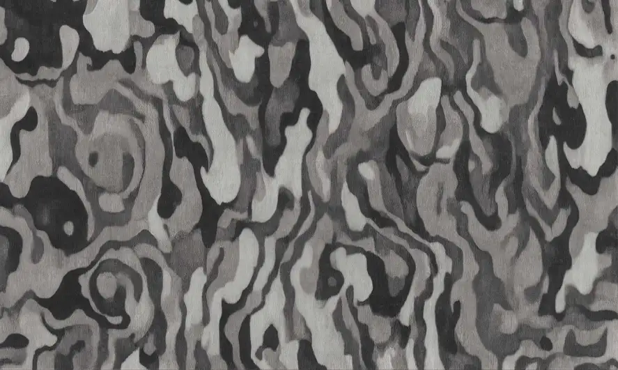 Papier peint racine carbone design organique sombre, décor mural effet matière pour bureau moderne