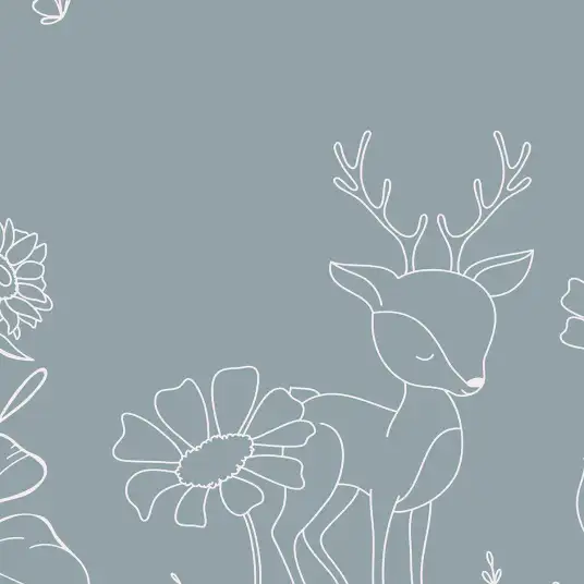 Faons et fleurs sauvages