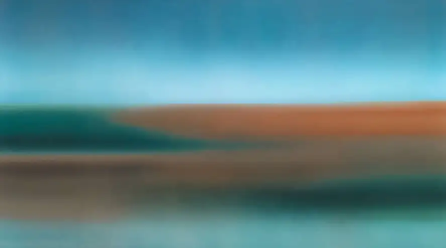 Papier peint sur mesure Clarté silencieuse - Motif abstrait dégradé turquoise et ocre