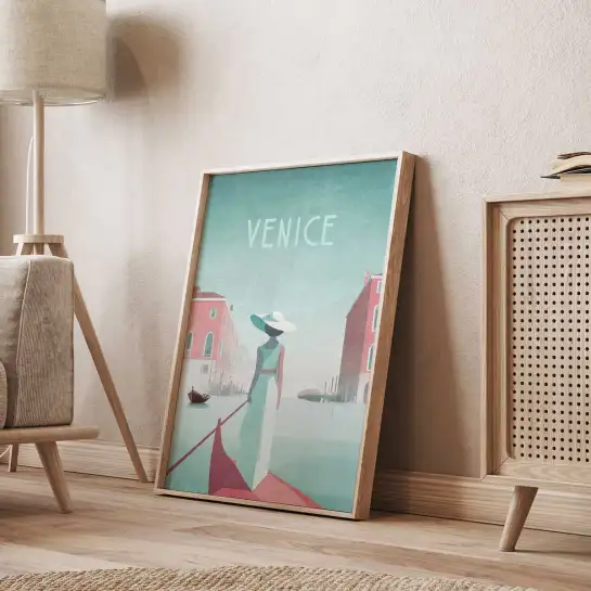 Affiche Venise gondole et canal