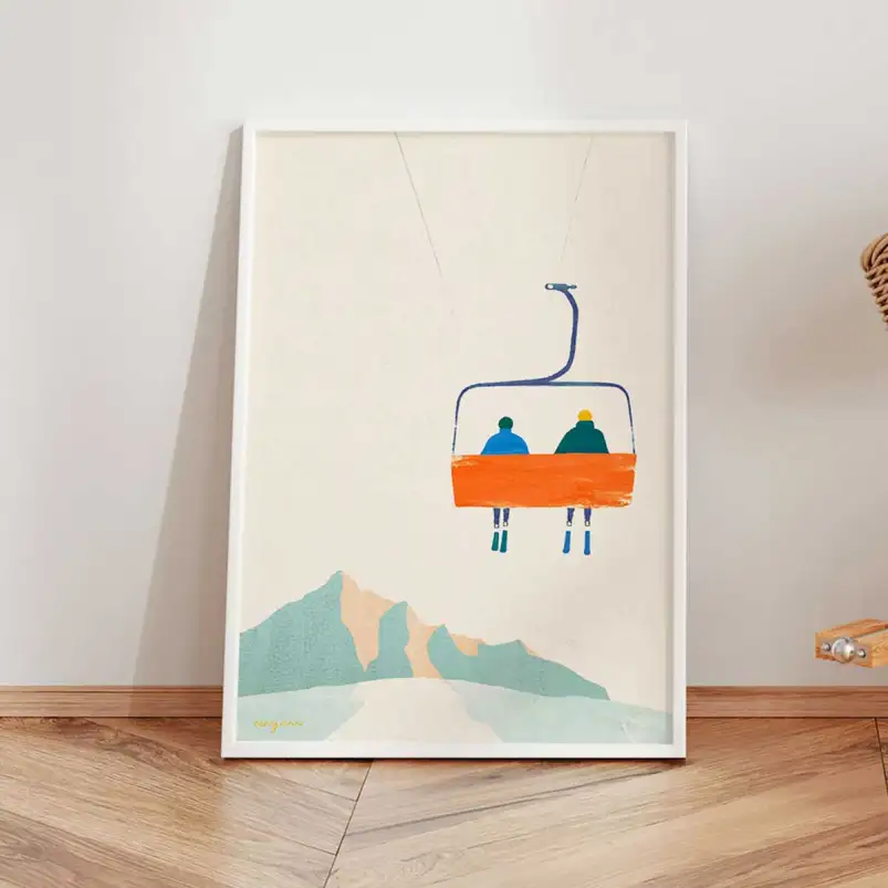 Affiche télésiège d’hiver Henry Rivers