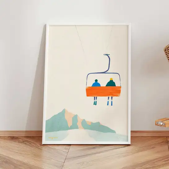 Affiche télésiège d’hiver Henry Rivers