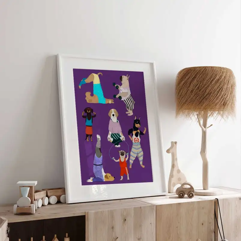 Affiche chiens sportifs