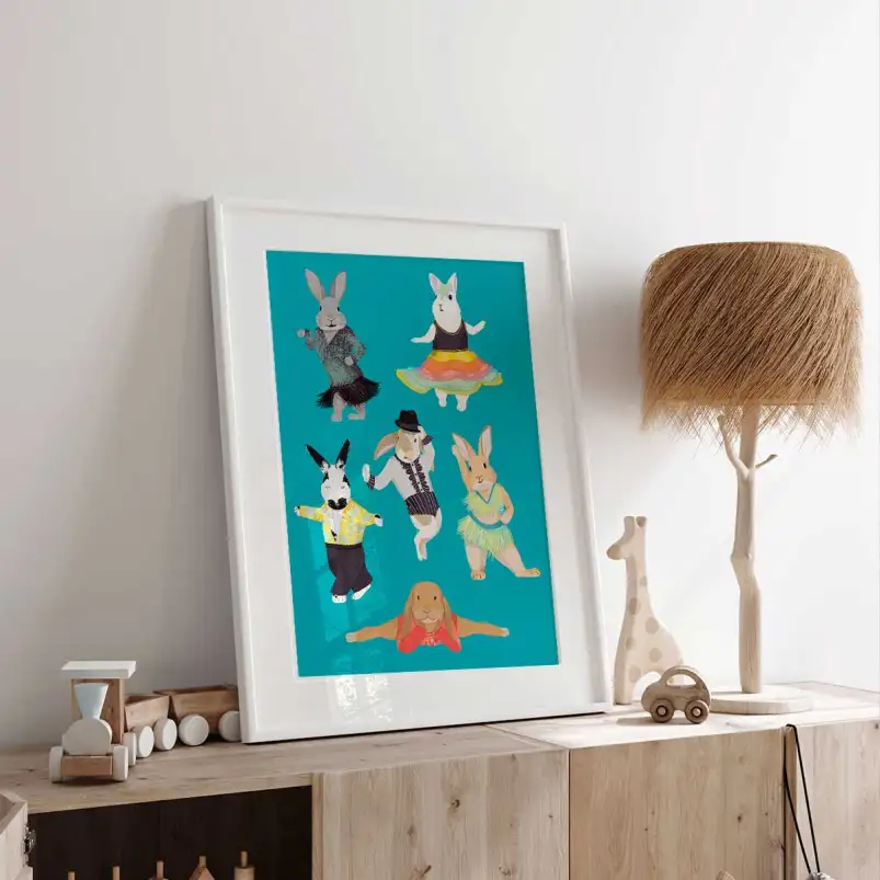 Affiche lapins danseurs